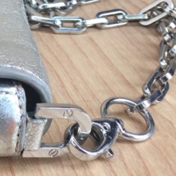 Tory Burch Silver Classic Mini Crossbody Bag - Picture 5 of 10